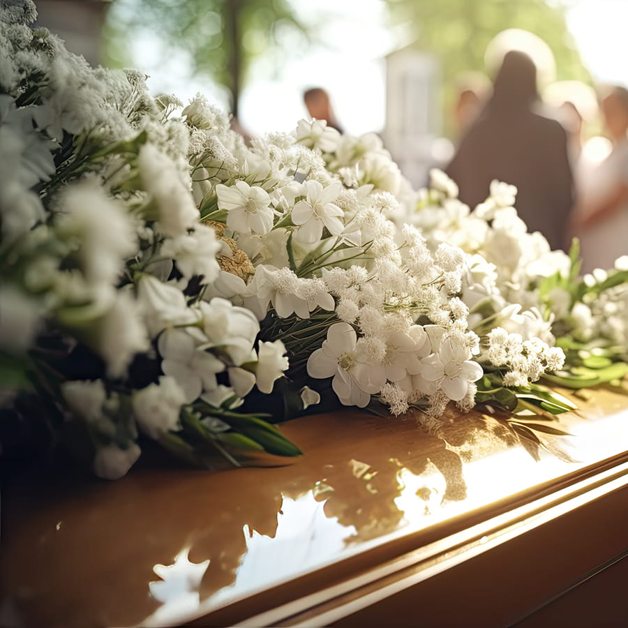 Traditional funeral services including viewings, funeral ceremonies, and casket selection at Bergen Funeral Service